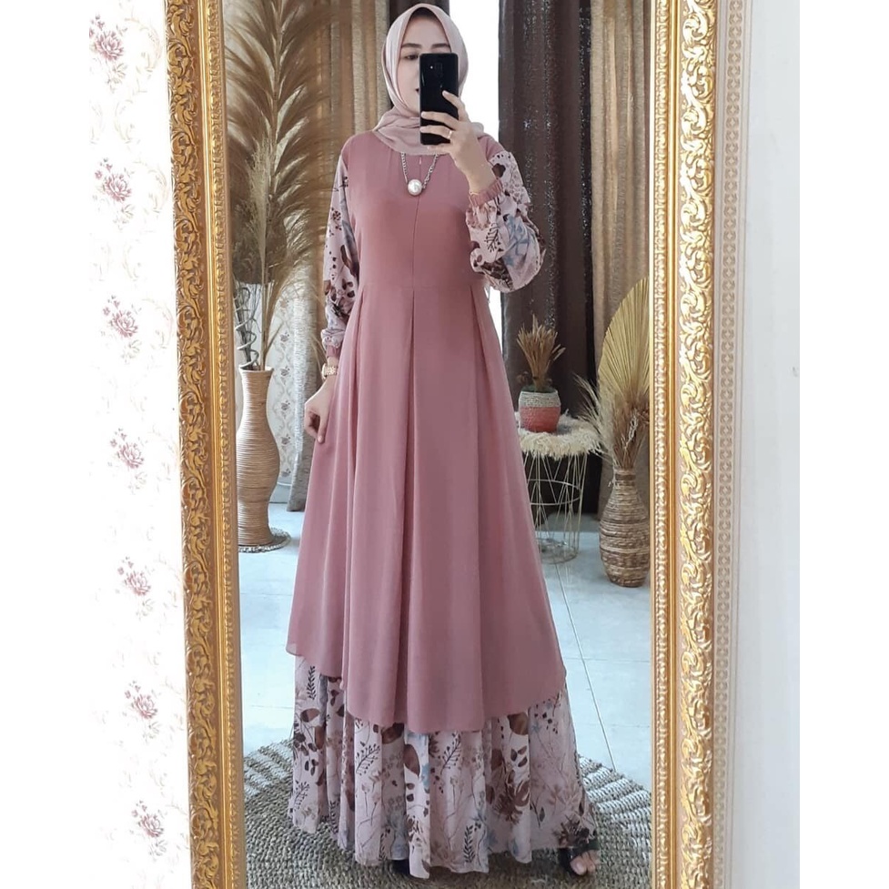 (COD) NEWW ARIVVAL GAMIS KOMBINASI CERUTI MIX VISCOSE IMPORT BAJU KONDANGAN BAJU PESTA BAJU MEWAH BA