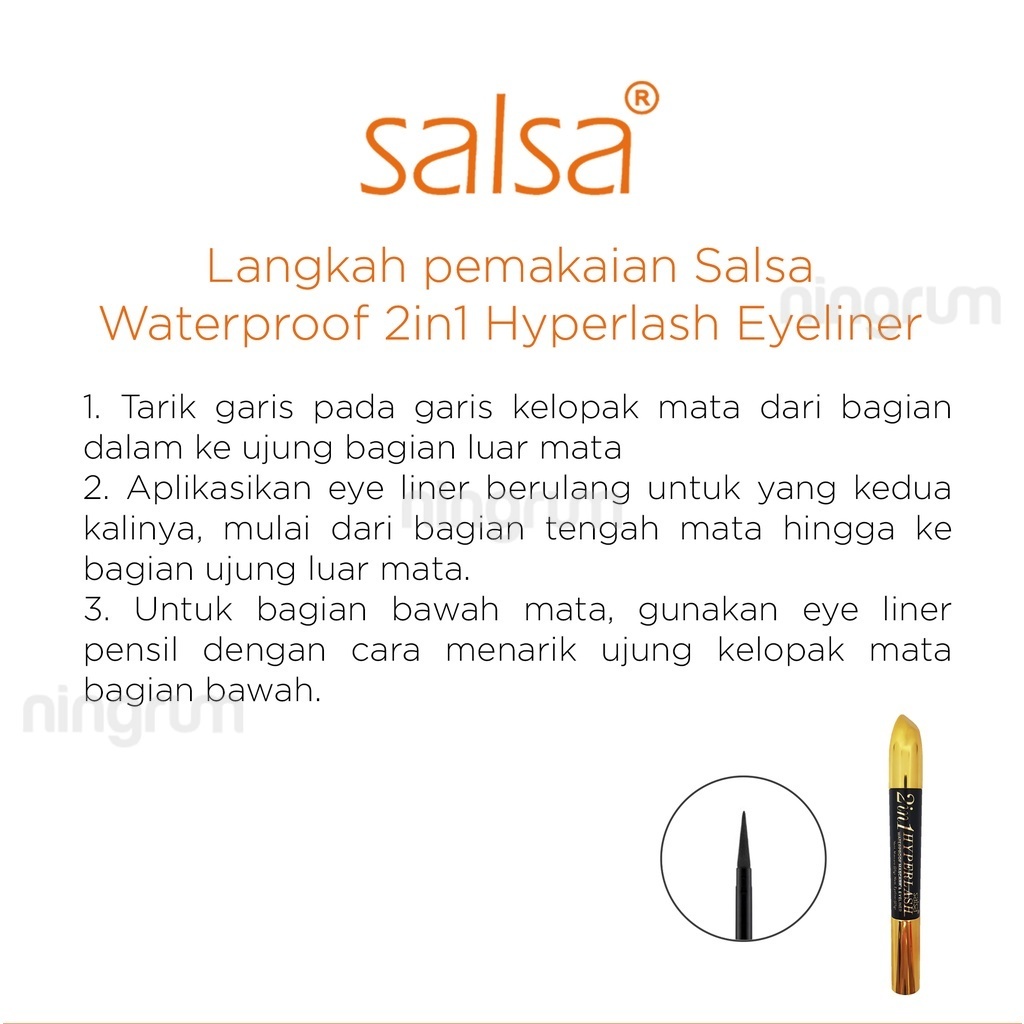 Ningrum - SALSA Mascara Waterproof 2in1 Hyperlash Maskara Anti Luntur Cetar Mascara + Eyeliner – 5412