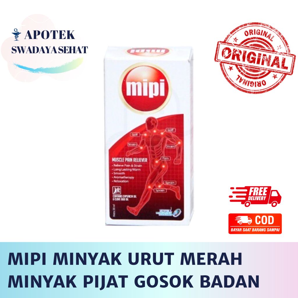 MIPI MINYAK URUT 60 ML Merah - Minyak Pijat Gosok Badan 30 ML