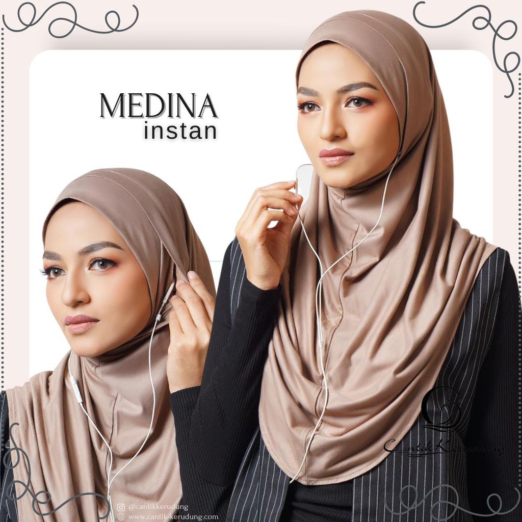 Kerudung Instan Jilbab Instan medina Tanpa Pet / Hijab Instan bahan jersey