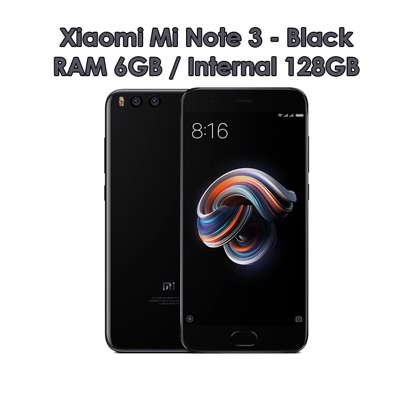 Xiaomi Mi Note 3 - 6GB 128GB (6/128) - Black - Baru NEW - Distributor