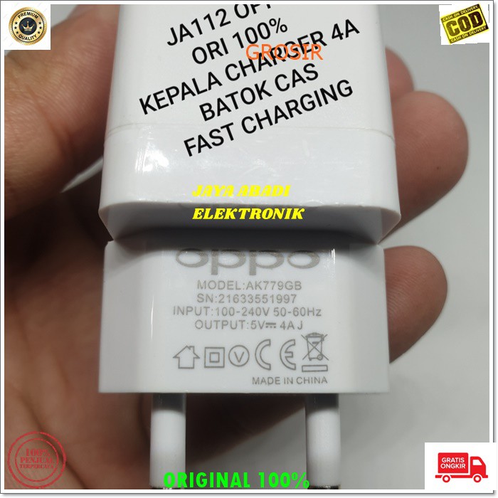 J112 OPPO 4A KEPALA BATOK SUPER FAST CHARGING CHARGE CHARGER TRAVEL ADAPTER ADAPTOR VOC TRAVEL CHARGER FLASH QUICK QUALCOM ADAPTER ADAPTIVE WATT W KABEL DATA ANDROIT UNIVERSAL DAN BISA UNTUK SEGALA MEREK HP USB HARGA TERJANGKAU DAN BARANG BERKUALITAS