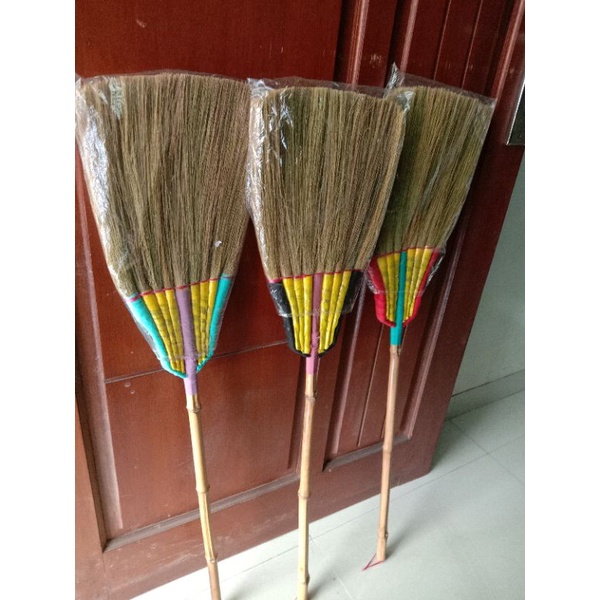 sapu ijuk/sapu jerami gagang bambu oven