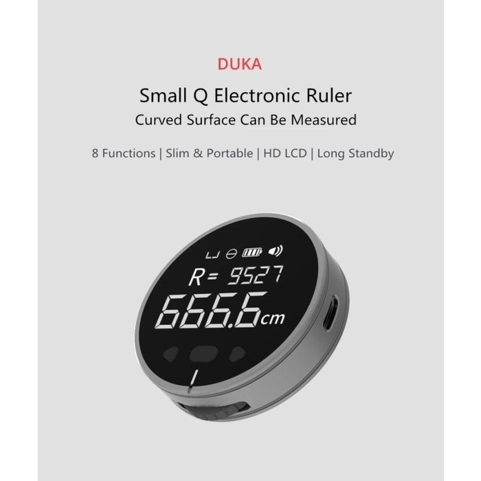 

Duka Small Q - 8-In-1 Smart Electronic Ruler - Penggaris Elektronik