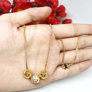  Kalung  Lapis Emas  18k Gold Xuping Liontin Bulat Bola  