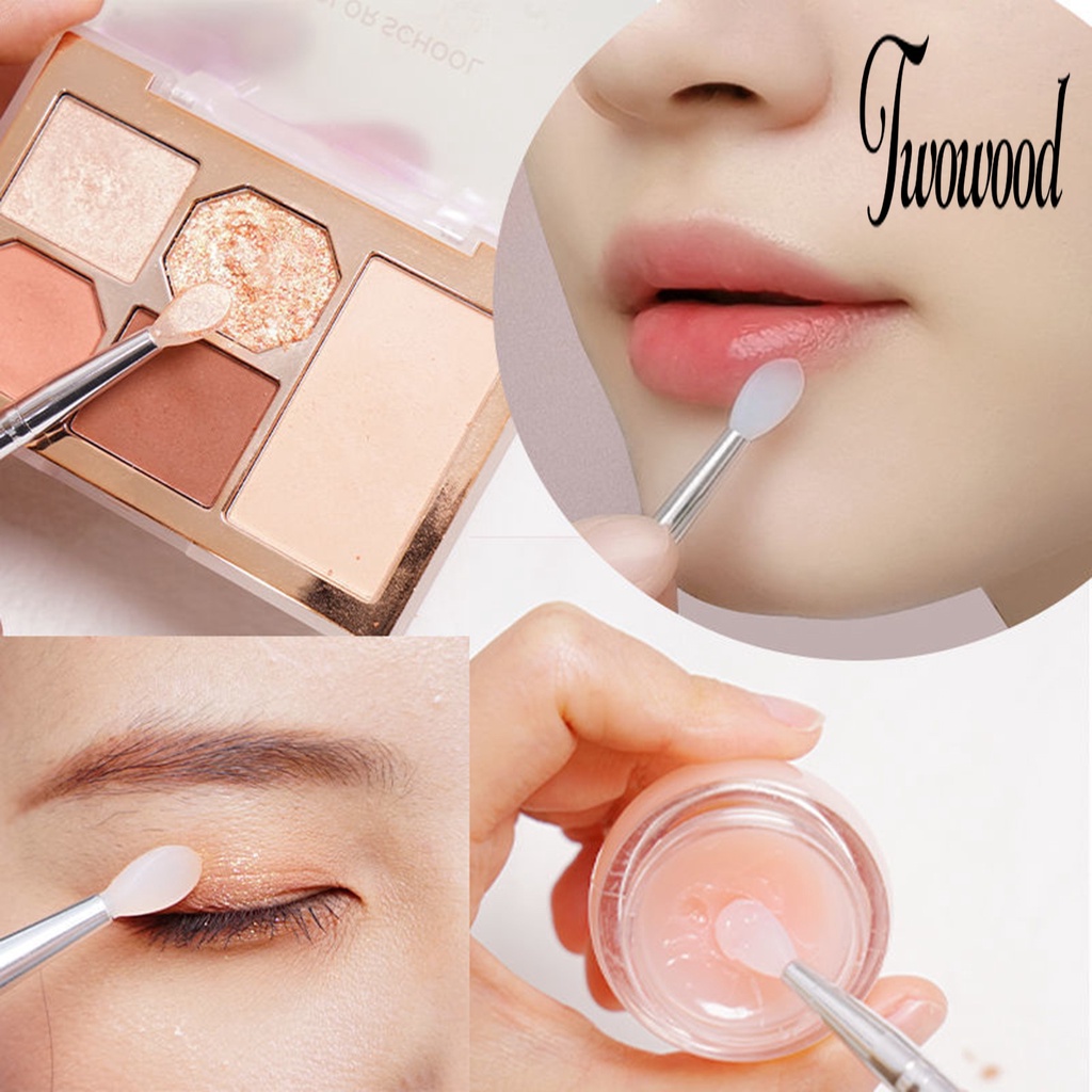 Brush Eyeshadow Multifungsi Bahan Silikon Dengan Tutup Untuk Wanita