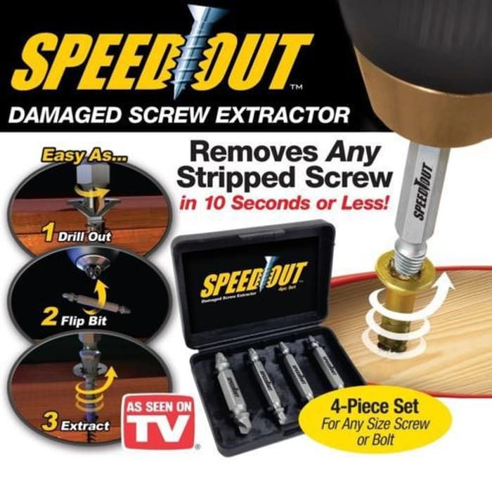 Alat Pembuka Baut Rusak - Speed Out Screw Extractor Mata Obeng Pembuka Baut Yang Rusak Mengatasi Sekrup Macet Rusak