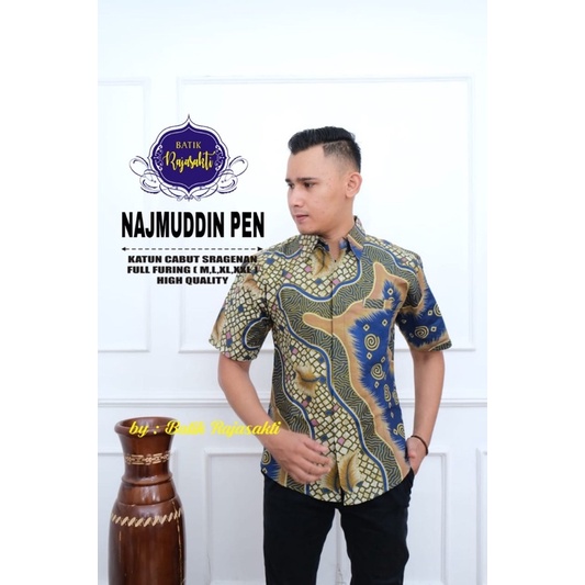 Kemeja Batik NAJMUDDIN Full Furing Bahan Katun Halus High Quality