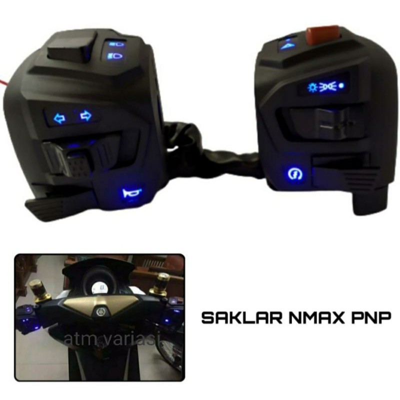 SAKLAR PULSAR LED BIRU PNP NMAX / SAKLAR SET PULSAR PNP NMAX UNIVERSAL VIXION, PCX, XMAX, FINO, SCOO
