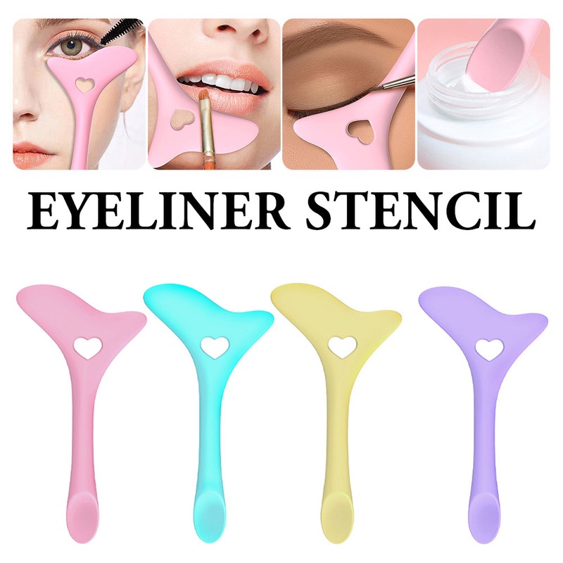 3 In 1 Alat Bantu Aplikator Maskara / Eyeliner Multifungsi Dengan Sendok Silikon