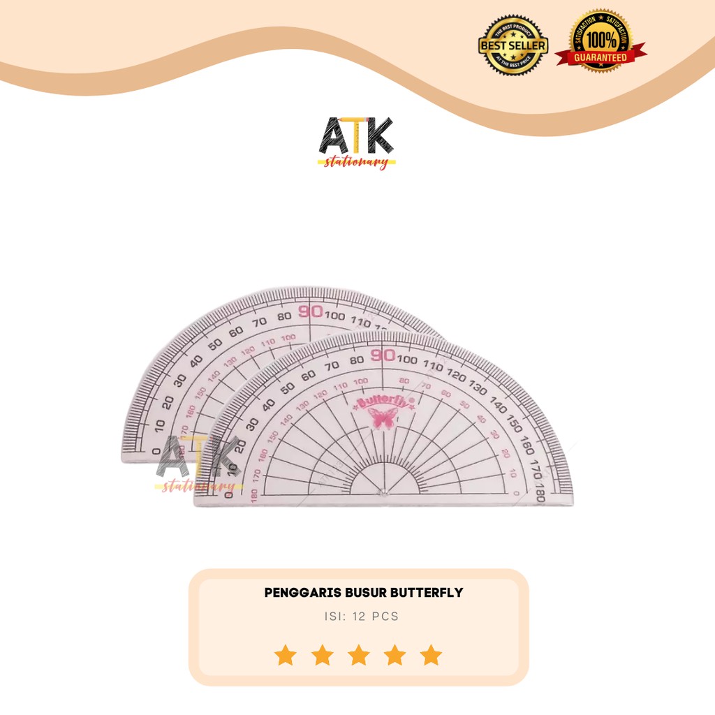 

Penggaris Busur Butterfly 180 Derajat atk