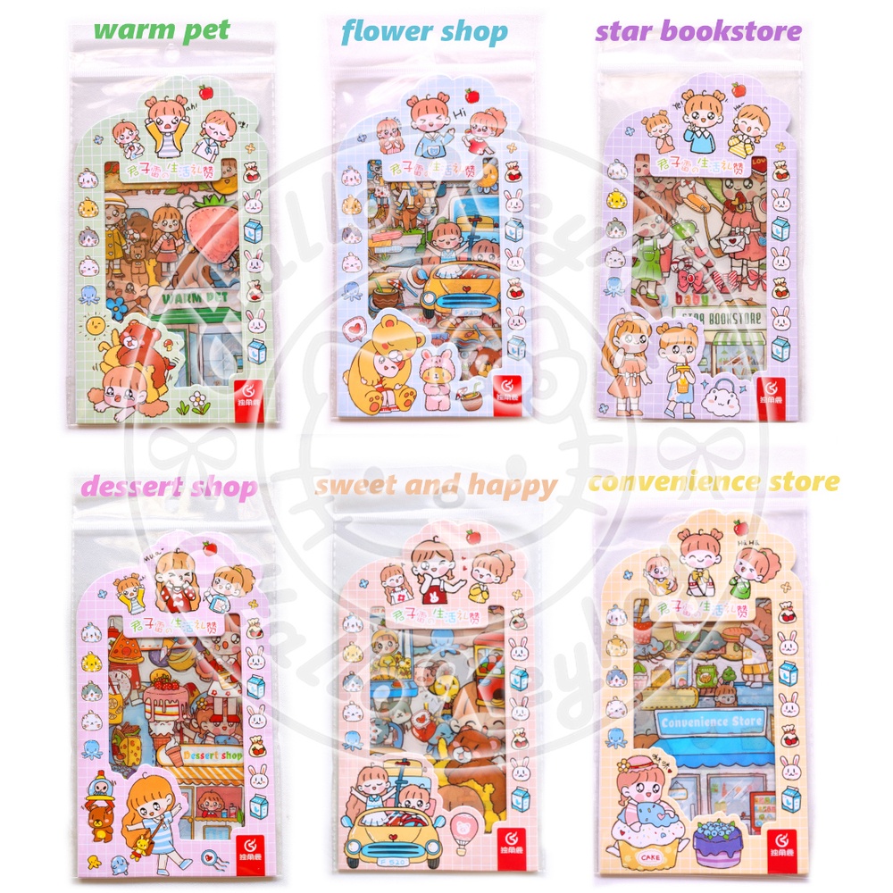 

stiker sticker mika gambar cewe girl mix isi 4 lembar