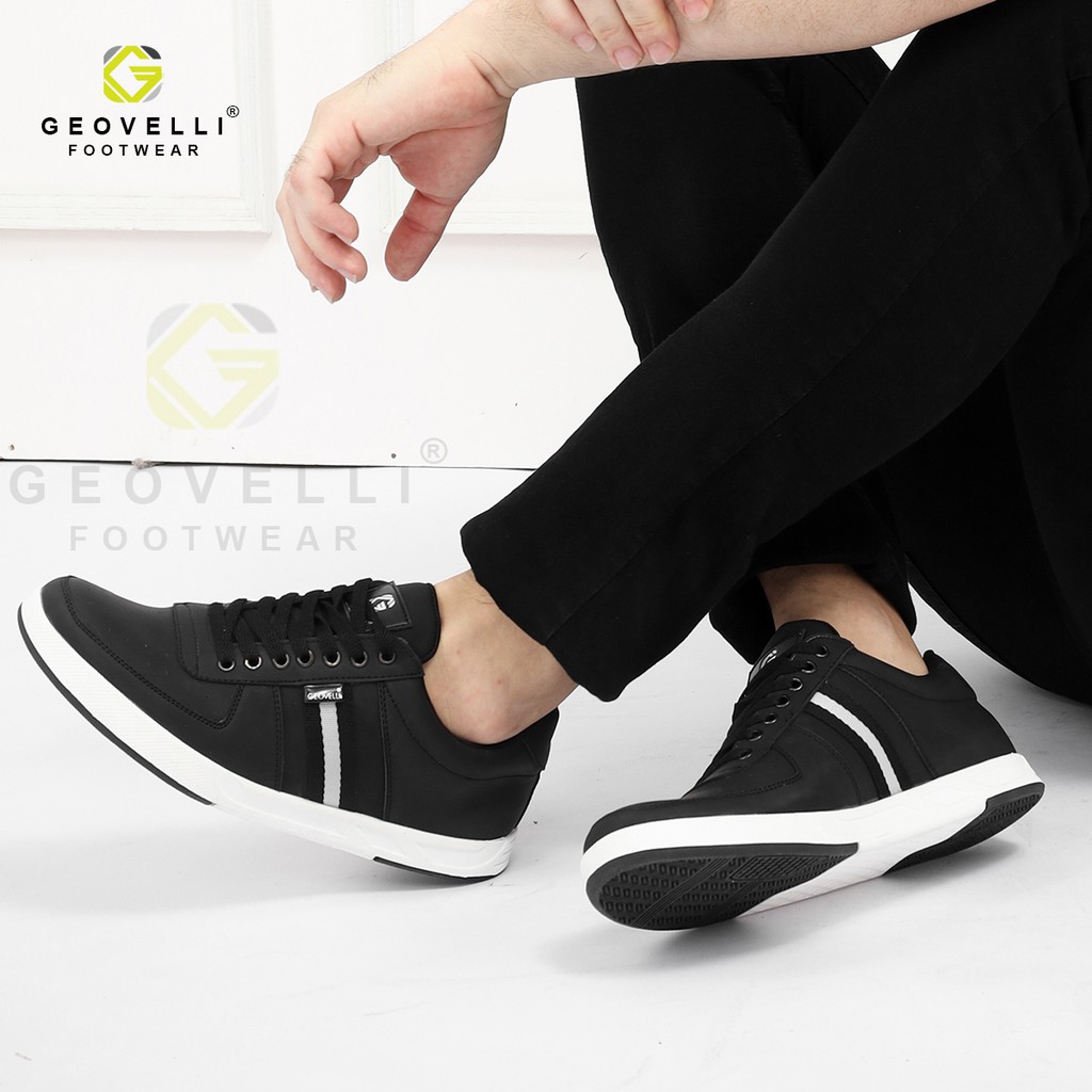 GvlGeovelli 39-43 Warna Hitam - Sepatu Sneakers Casual Sport Sekolah Pria Wanita Geovelli