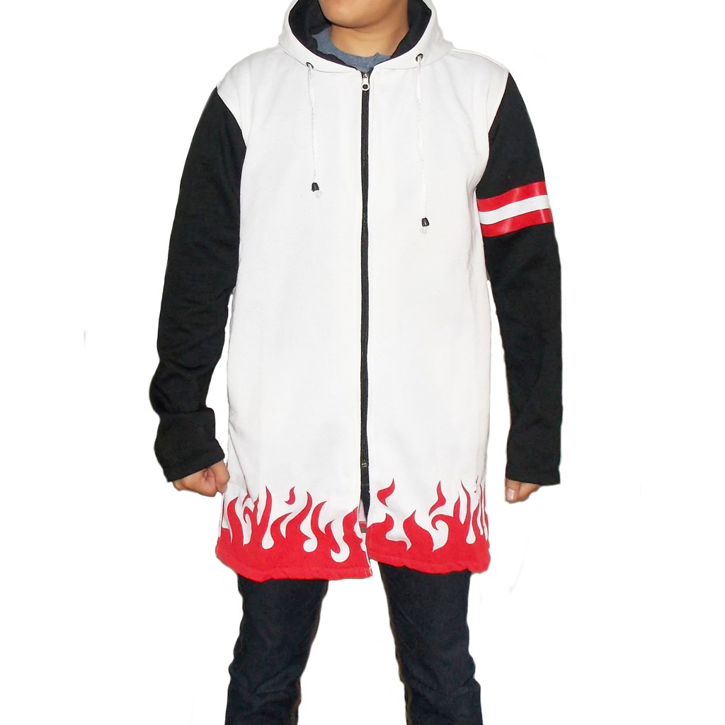 JUBAH HOKAGE NARUTO YONDAIME PUTIH - JAKET NARUTO YONDAIME HOKAGE KONOHA - SWEATER NARUTO HOKAGE