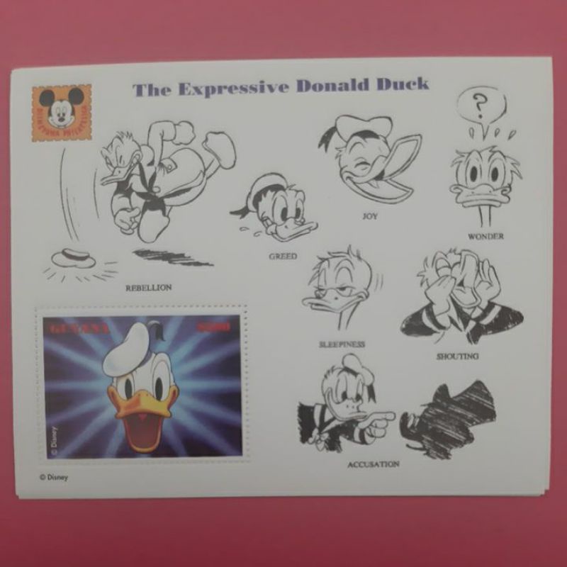 

Terlaris ✨ - Perangko Disney Guyana The Expresive Donald duck sheet 1 prangko3.1.23