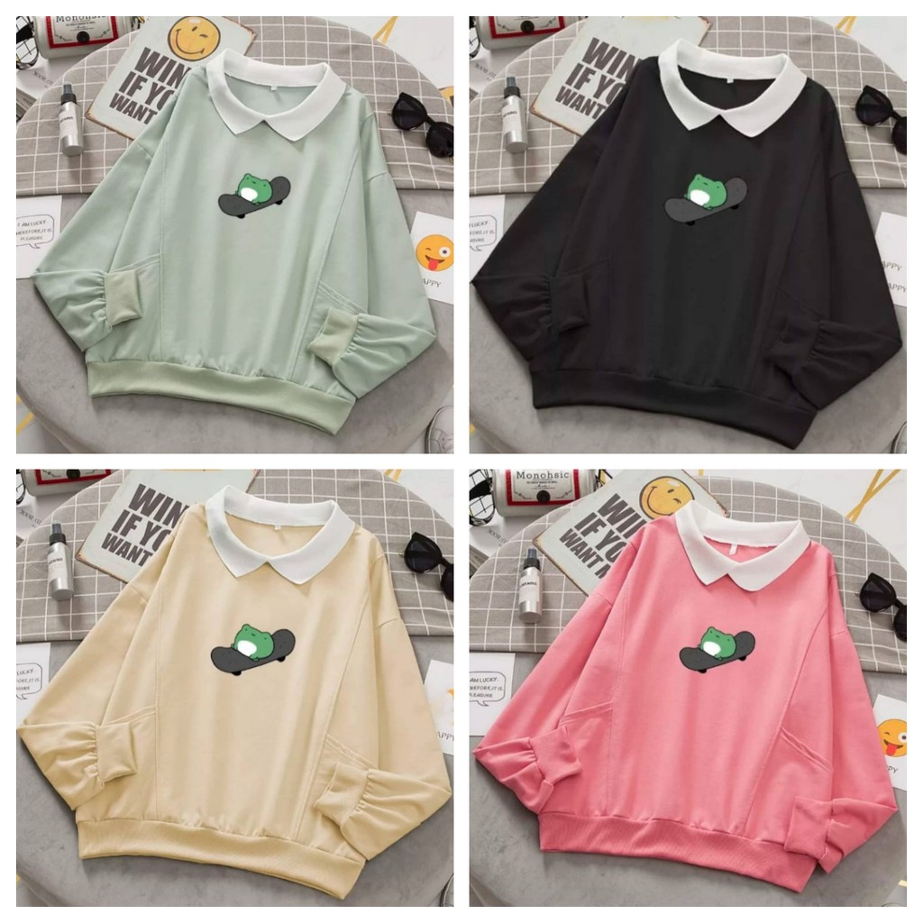 Frog Skate Sweater - Sweater Hoodie Wanita - Hoodie Remaja