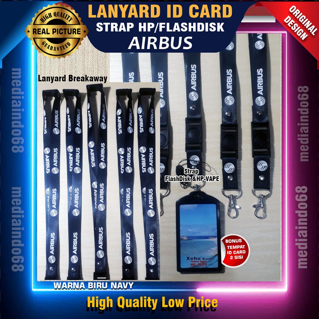 

AIRBUS Lanyard Breakaway, Strap ID, HP/Flashdisk (Paket Lengkap Murah)