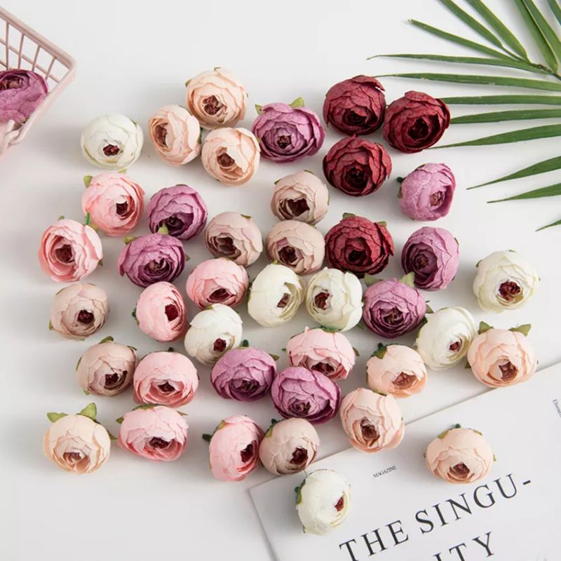 bunga hiasan kotak hantaran peony artificial dekorasi
