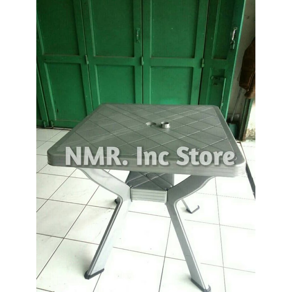 Meja plastik portable bongkar psng lipat bs pakai payung tendapantai