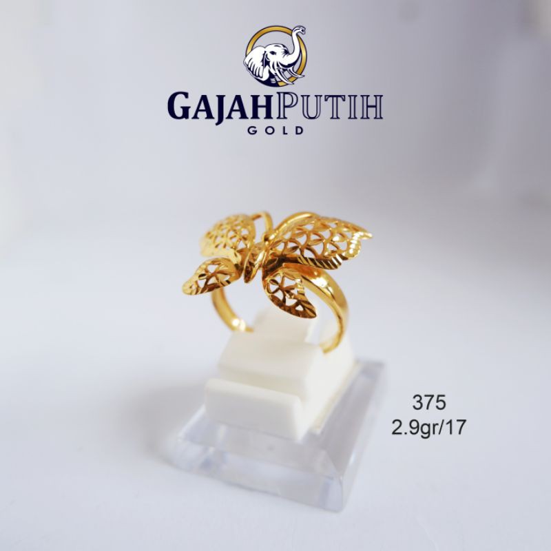 2,9gr Cincin Model Slep Butterfly Kadar 375 Emas Asli kodeN12917