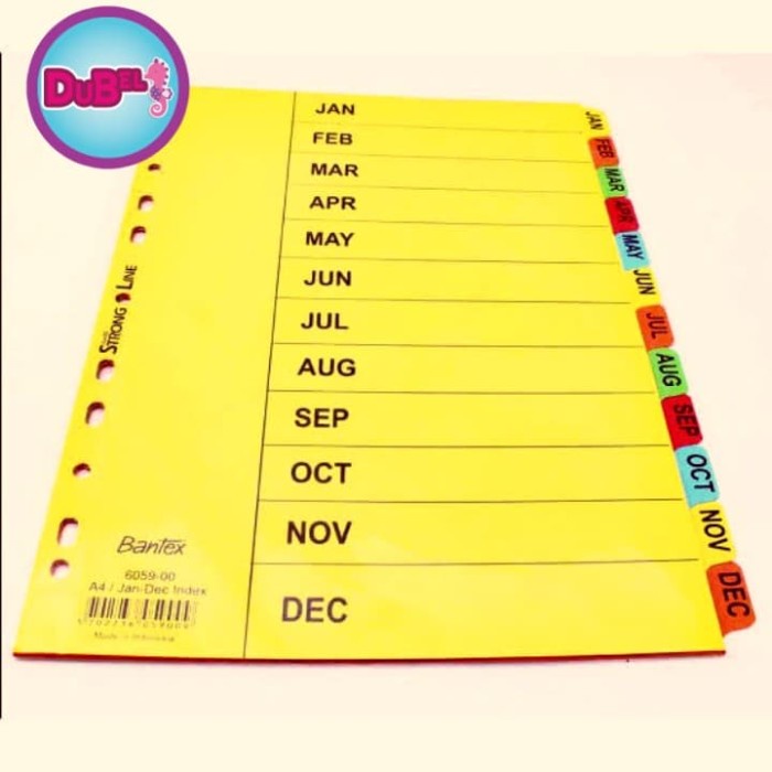 

Spesial Pembatas File Bantex A4 / Bantex Index Divider A4 Bulan Jan-Desemb Murah