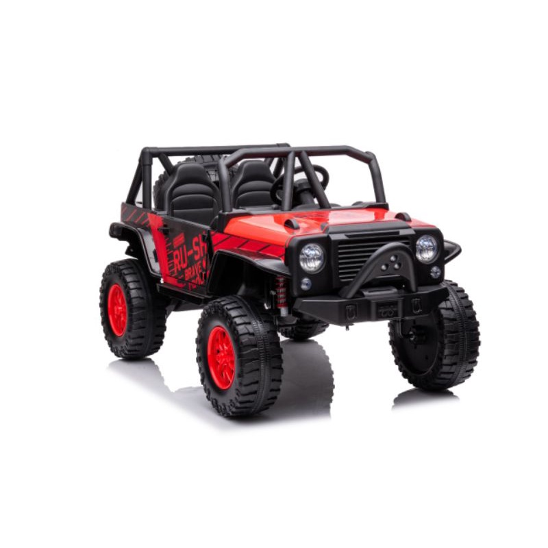 MOBIL AKI NEW JEEP RUSH YUKITA 8989 AKI 12V BAN KARET - MAINAN MOBILAN AKI ANAK