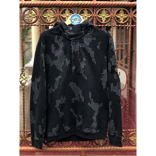 STONE ISLAND GRID CAMO HOODIE
