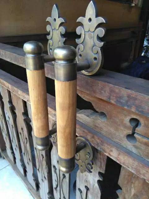 Handle Pintu Kuningan Antik Murah Motif Cemara 43cm