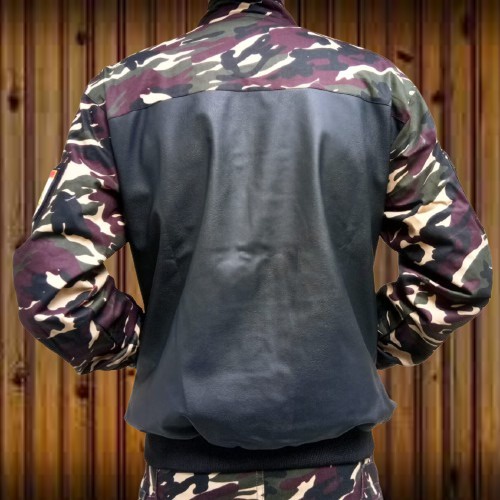 Eksklusif Jaket Army Bomber Banser Terbaru Semi Kulit Kombinasi Twill Dan Oscar Halus Anti Luntur Trendy Masa Kini