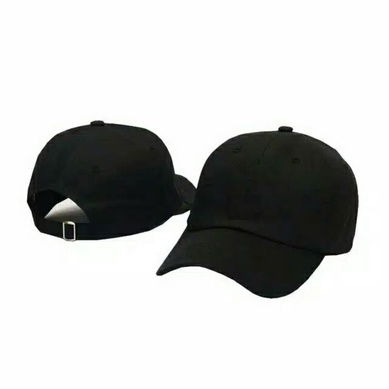 Hitam polos/ Topi Baseball Unisex/ topi Pria Wanita/ Topi Snapback Hitam polos New Promoo