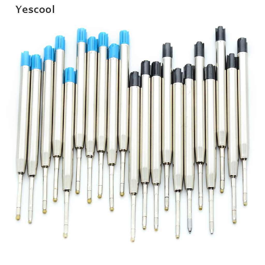 Yescool 10pcs Pulpen Tinta Biru Ukuran 1.0mm