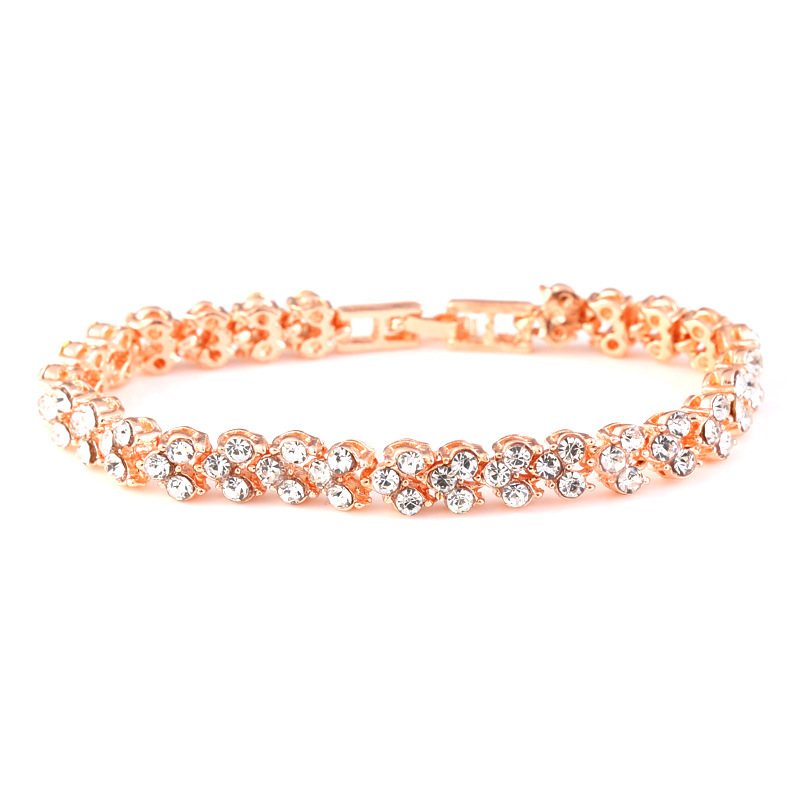 Luxury Roman Diamond Bracelet Zircon Crystal Bracelet Women Fashion Jewelry