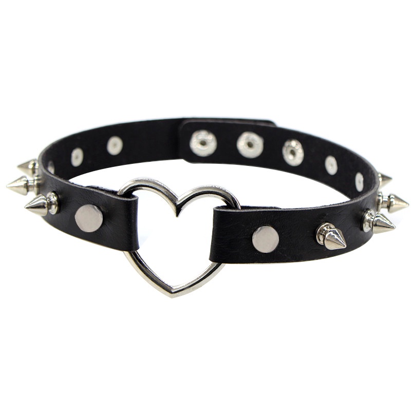 Kalung Choker Bahan Kulit Gaya Gothic Punk Rock Klasik Untuk Wanita