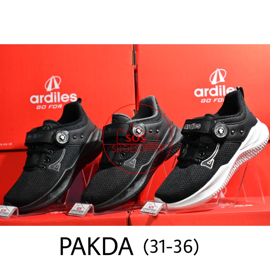 NEW SOS SEPATU SEKOLAH PAKDA ANAK PRIA WANITA UNISEX ARDILES SNEAKERS FORMAL CASUAL HITAM POLOS PUTI