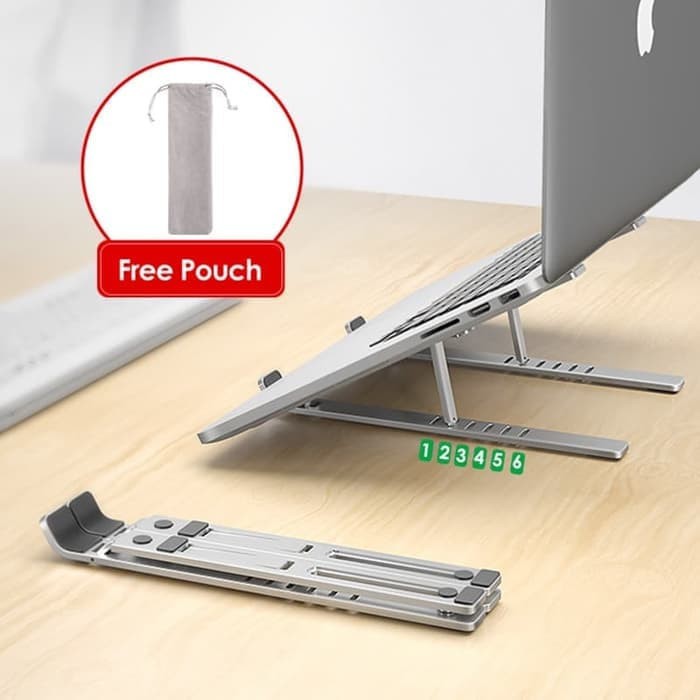 Portable Laptop Stand Holder - Dudukan Laptop Aluminium - Meja Laptop