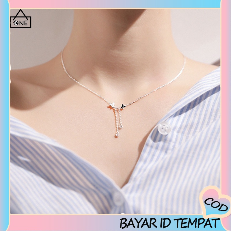 [✅READY STOCK] 1 Pcs Kalung Wanita Liontin Kupu-kupu Temperamen Klavikula Rantai Aksesoris Perhiasan Women