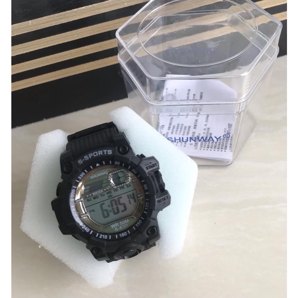 7.7 SALE JAM TANGAN SPORT SHUNWAY DIAMETER 4CM