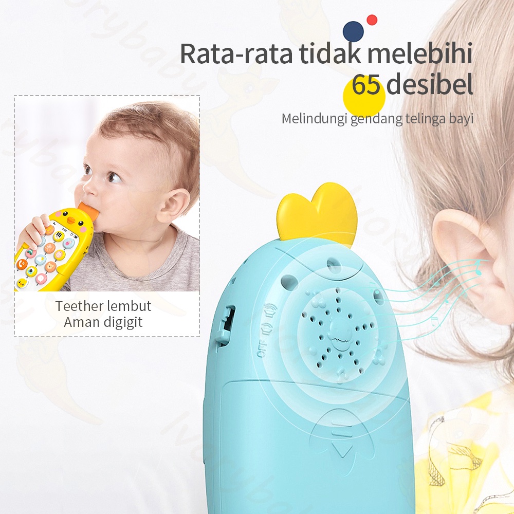 Ivorybaby Telepon mainan bayi untuk belajar dan bermain ponsel mainan edukasi bayi dengan musik