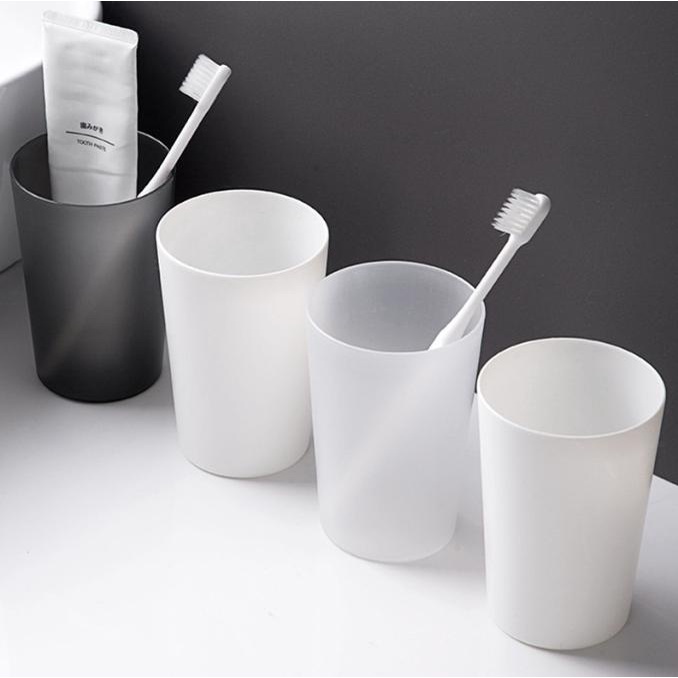 CANGKIR PLASTIK CUP TRANSPARAN / PUTIH / HITAM AESTHETIC WATER TOOTHBRUSH CUP