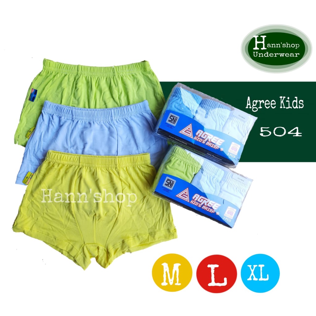 AGREE Kid's Brief Boxer CD-A 504 - 3 pcs/Pack Boxer Anak Laki-laki