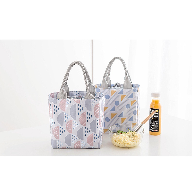 ♫ Megata ♫ A163 Tas Bekal Pattern Modern Lunch Cooler Bag Salur Makanan Aluminium Kotak Makan Import