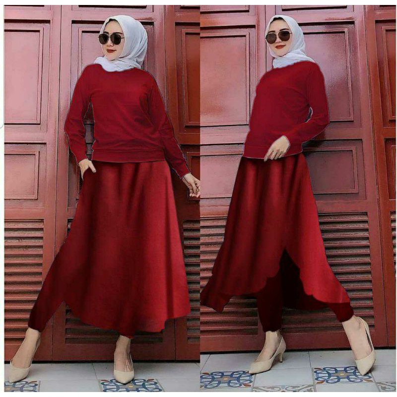 RR Fashion Muslim Setelan Muslim Wanita Setelan Wanita Setelan Kulot Set Wanita Set Kulot SET EMILY