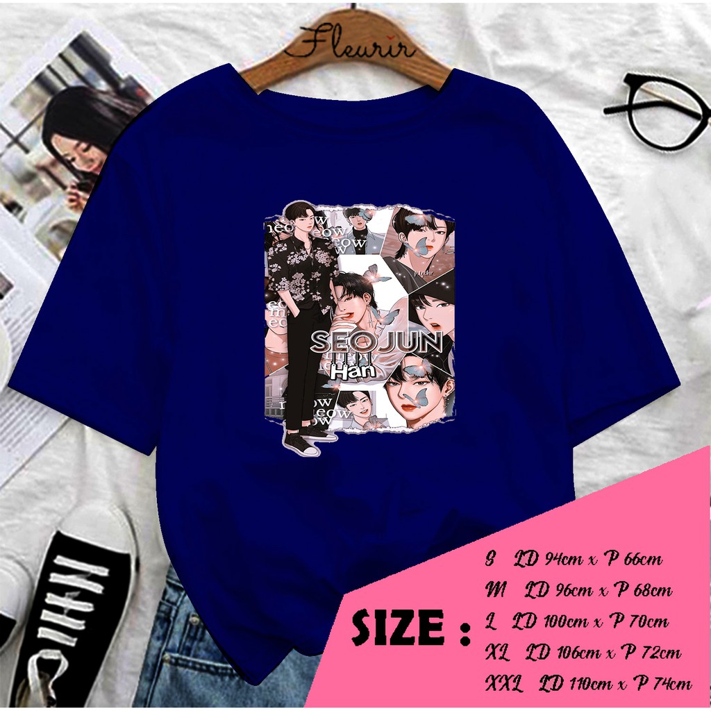 FLEURIR - SEOJUN FULL KAOS OVERSIZE KATUN KAOS WANITA DEWASA TUMBLR TEE UNISEX JUMBO