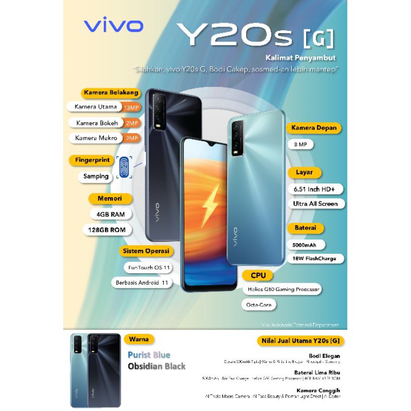 OPEN RESELLER/KOPERASI VIVO Y20SG 4/128