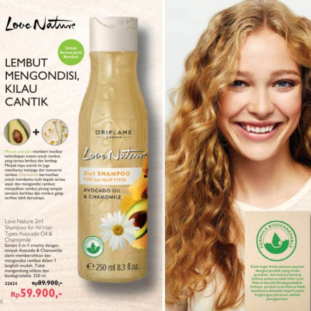 Shampoo 2 in 1 Pelembut Rambut Love Nature Oriflame