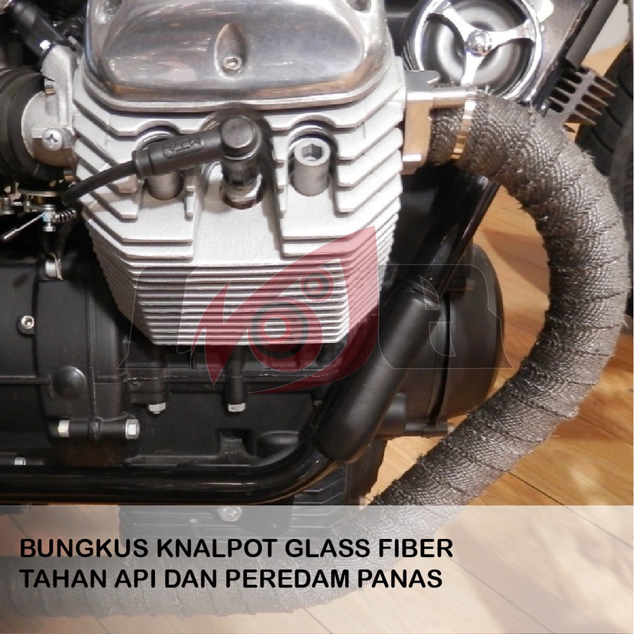 Glass Fiber Bungkus Knalpot Pembalut Balut Peredam Panas Exhaust Wrap