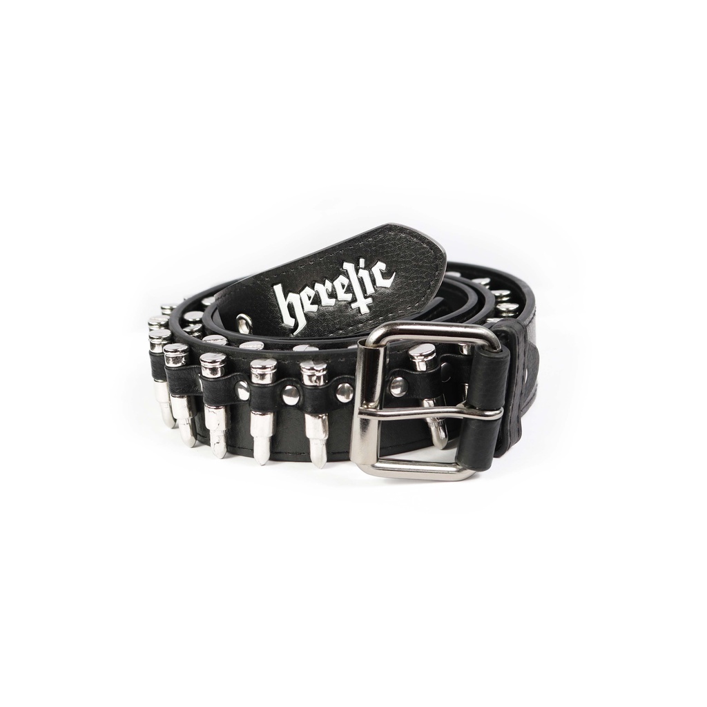 Heretic -  Bullet Leather Belt / Sabuk Peluru Kulit - Mayhem