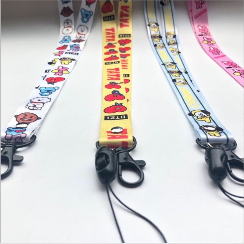Gantungan Kunci Desain Kpop BTS bt21 dengan Strap Handphone