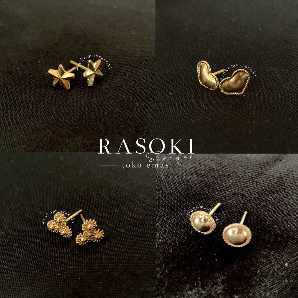 ANTING KERABU TUSUK/PAKU EMAS LONDON 2gr MAS LM 99,99% 24K | TOKO MAS RASOKI