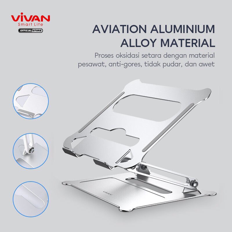 VIVAN VLS01 Laptop Cooling Stand Aluminum Alloy Liftable &amp; Foldable